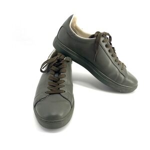 Armani Exchange Mens Olive Green Leather Lace Up Low Top Sneakers Shoes Size 9